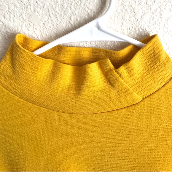 Zara Bright Yellow Asymmetrical Neckline Sweater - Picture 3 of 7